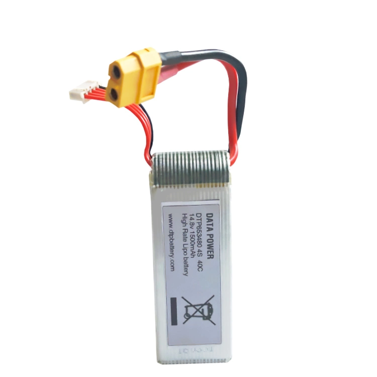 14.8V Drone Power Module 1500mAh 40c Drone Lithium Baterai Dtp 653480-4s 1