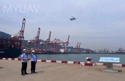 berita perusahaan terbaru tentang Inspeksi udara MYUAV membantu meningkatkan kualitas dan efisiensi penegakan hukum lalu lintas Pelabuhan Lianyungang