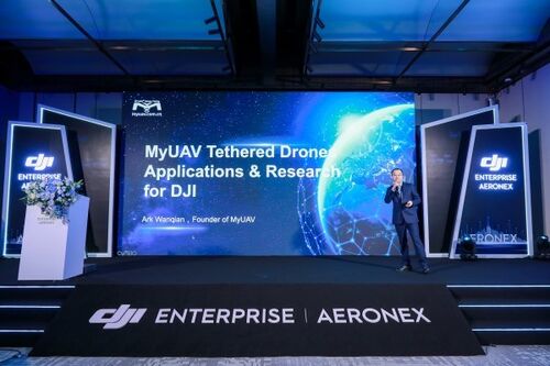 berita perusahaan terbaru tentang Bersinar di DJI ME Partners Summit 2026: Solusi Drone Tali Berlapis Ganda MYUAV Mengambil Panggung Global